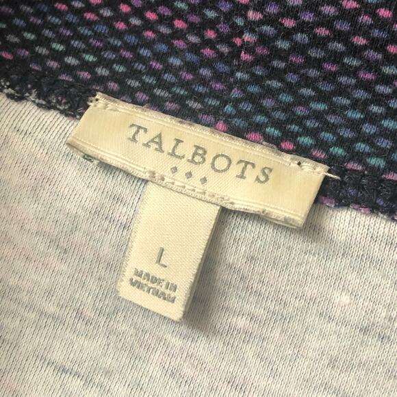 Talbots Multicolored Polka Dots Long Sleeve Funnel Neck Pullover Size Large - Picture 9 of 9